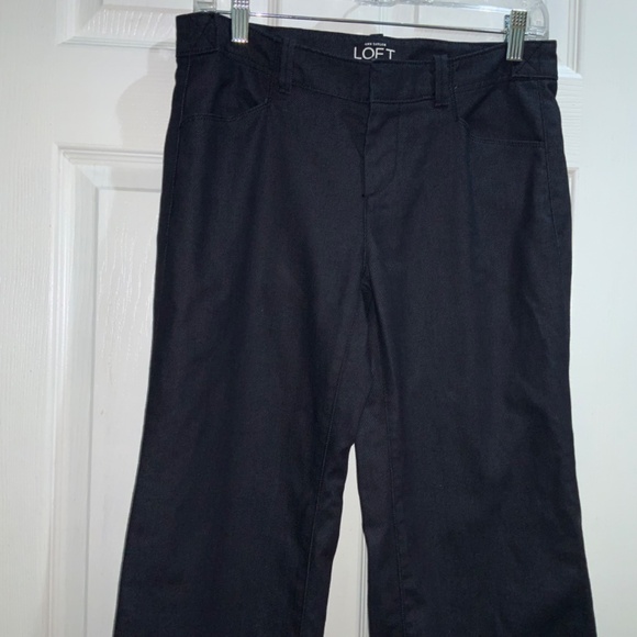 Ann Taylor Loft Modern Trouser Sz 4 wide leg navy blue - Picture 3 of 9